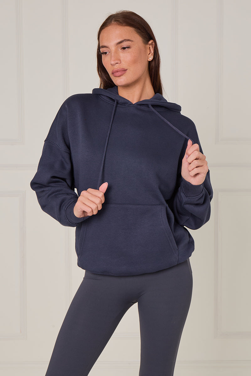 Oversized Plain Fleeced Hoodie - Kaya