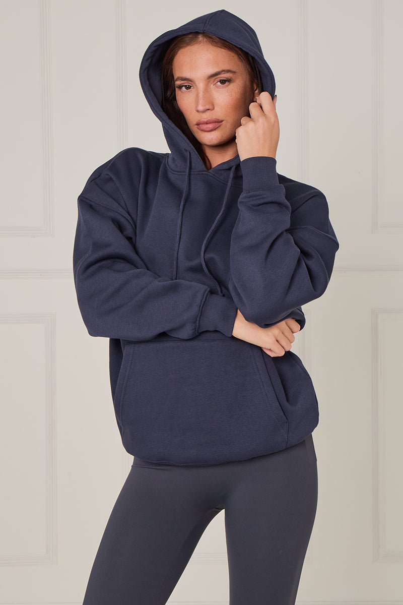 Oversized Plain Fleeced Hoodie - Kaya