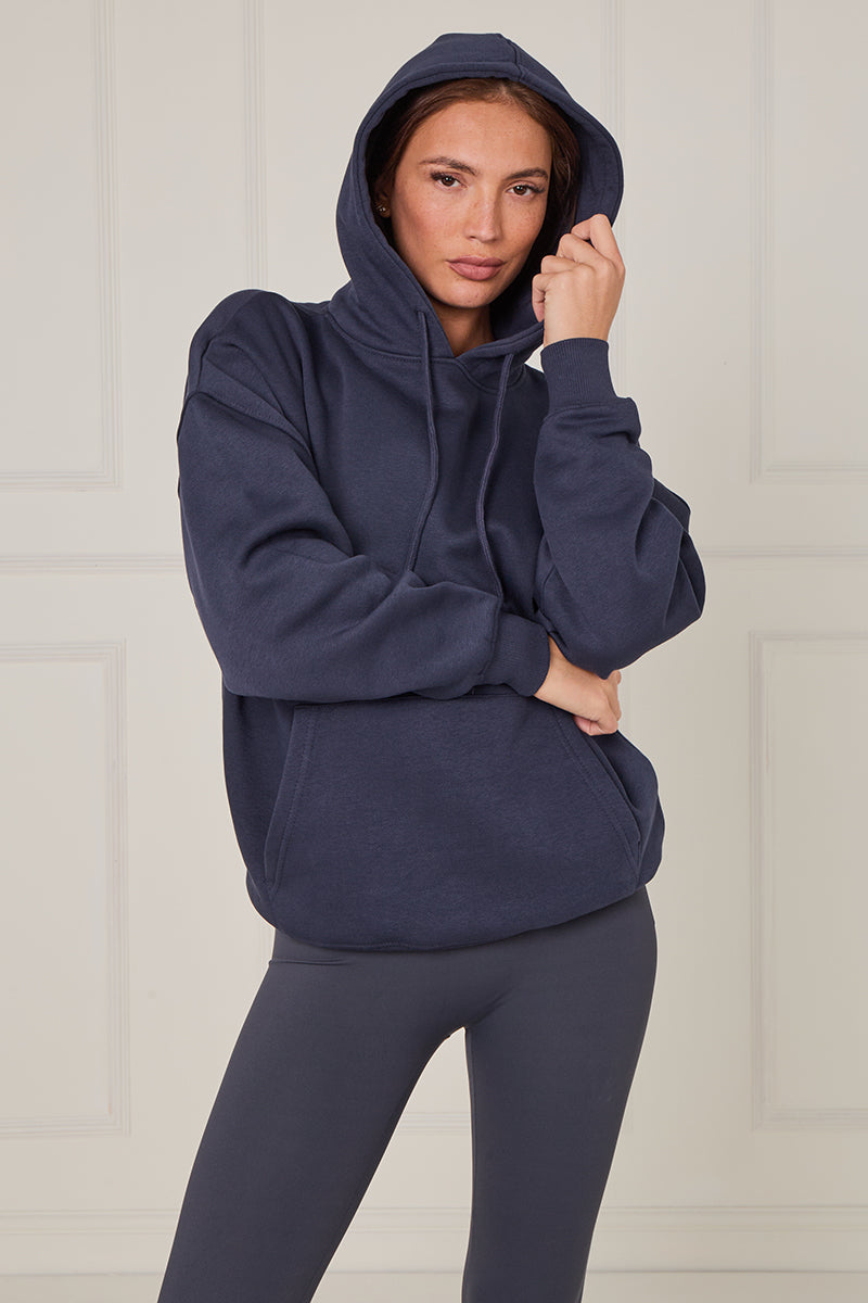 Oversized Plain Fleeced Hoodie - Kaya