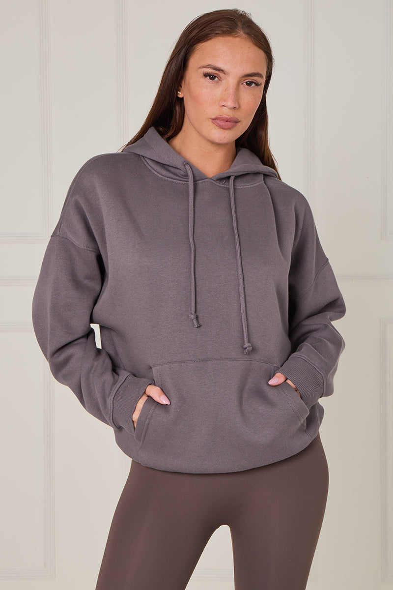 Oversized Plain Fleeced Hoodie - Kaya