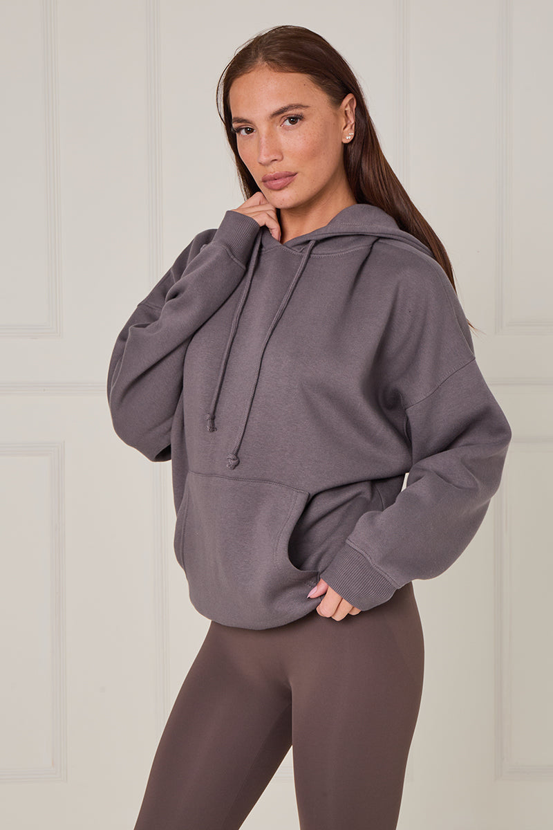 Oversized Plain Fleeced Hoodie - Kaya