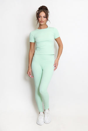 Athleisure T-shirt And Leggings Set - Oakley - Storm Desire