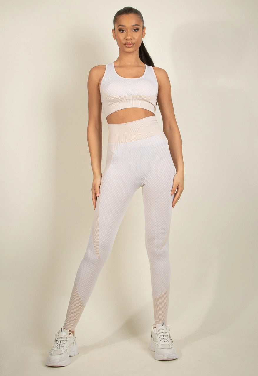Stone Textured Active Jacket Top & Pants Set - Storm Desire