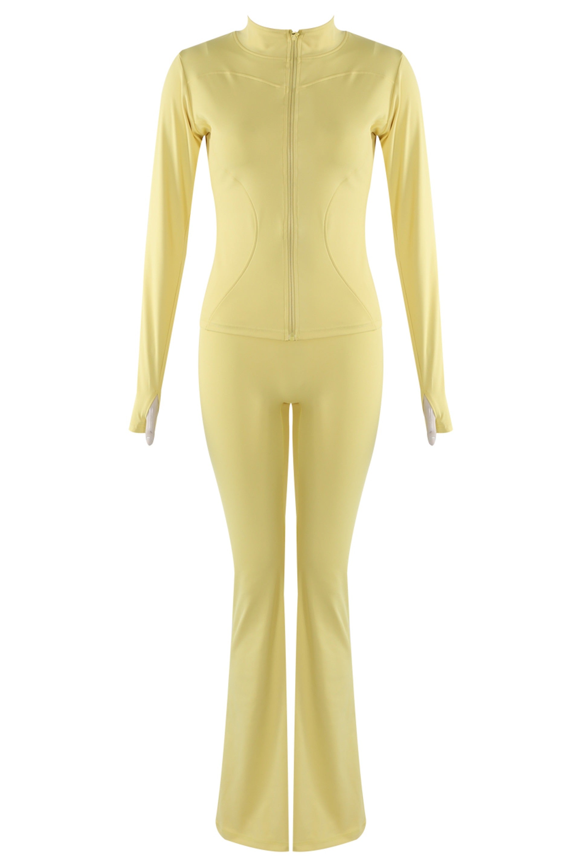 Active Zip Top And Push Up Flare Trouser Set - Hayden