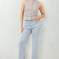 Rhombus Diamante Front Wide Fit Denim Jeans - Penny