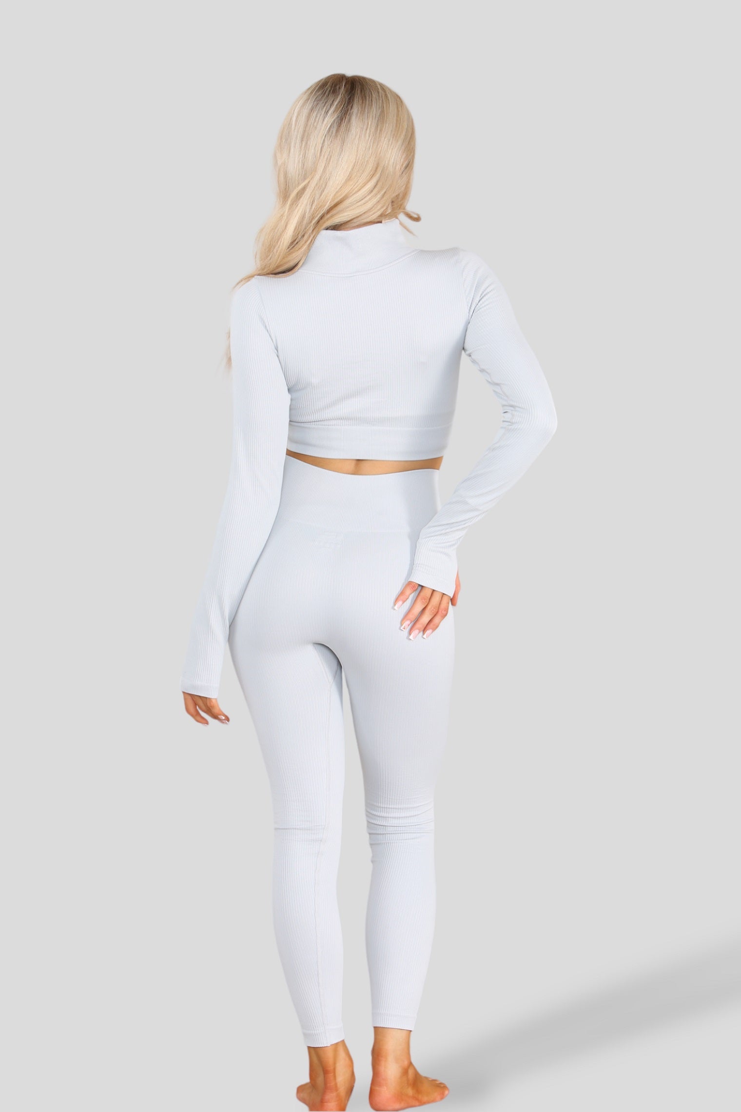 Ribbed Zip Top & Leggings Active Set - Gwen - Storm Desire