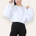 Fleece Jersey Baggy Crop Jumper - Logan - Storm Desire