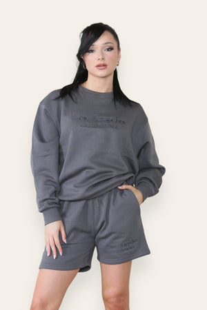 Los Angeles Sweatshirt & Shorts Set - Maci - Storm Desire