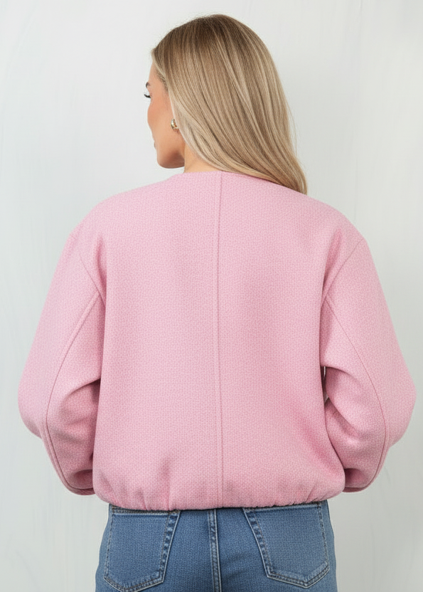 MANOF BALLOON ZIP BLOUSON Mサイズ ピンク MANOF｜バルーン ジップブルゾン 80104-0533 - Piu di aranciato(ピウ