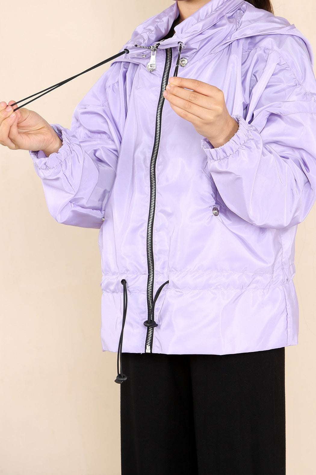 Kids Lilac High Neck Hooded Festival Jacket - Parker - Storm Desire