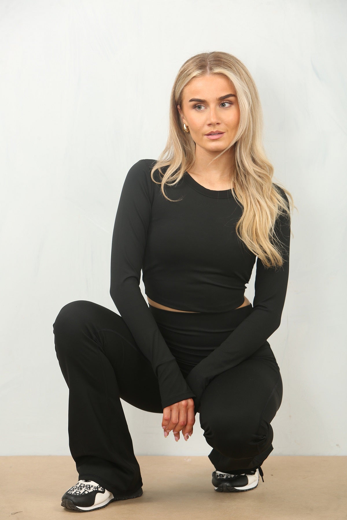 Active Tie Back Top And Flare Trouser Set - Hazel - Storm Desire