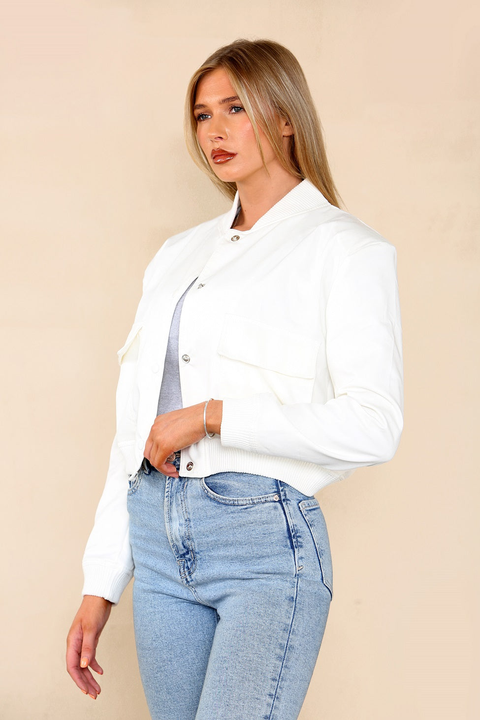 Pocket Bomber Jacket - Aria - Storm Desire