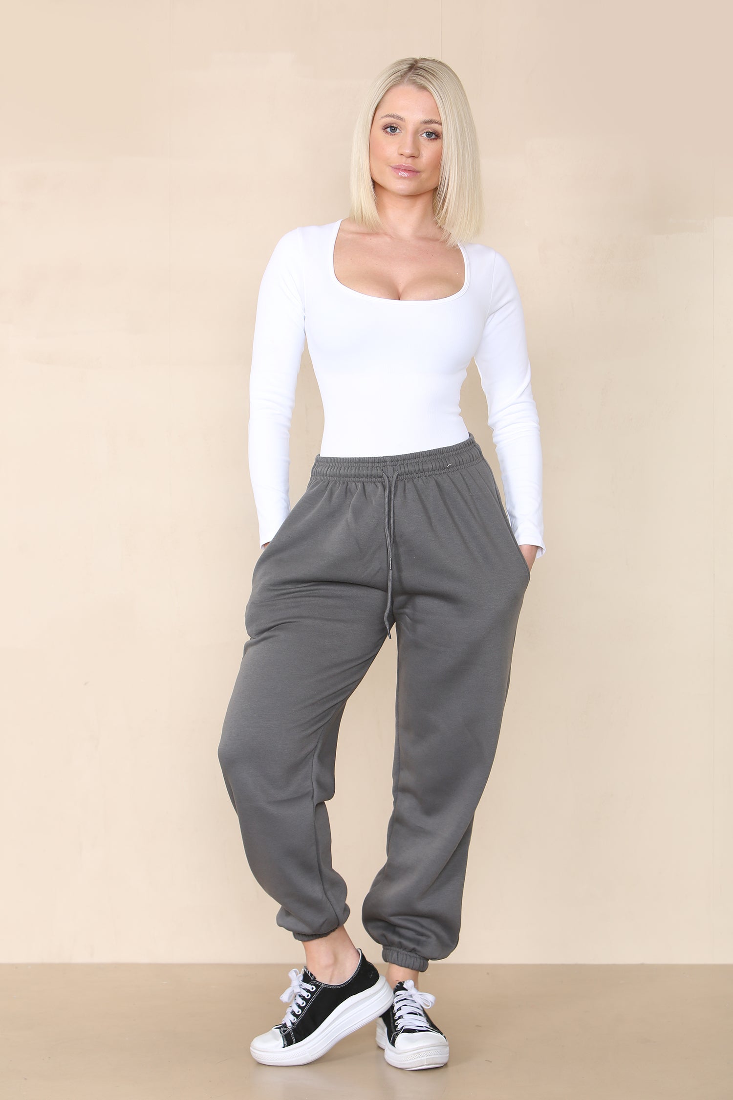 Dark Grey Casual Oversize Joggers Loungewear - Gloria - Storm Desire