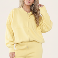 Bomber Style Oversize Fleece Zipper & Jogger Set - Sara