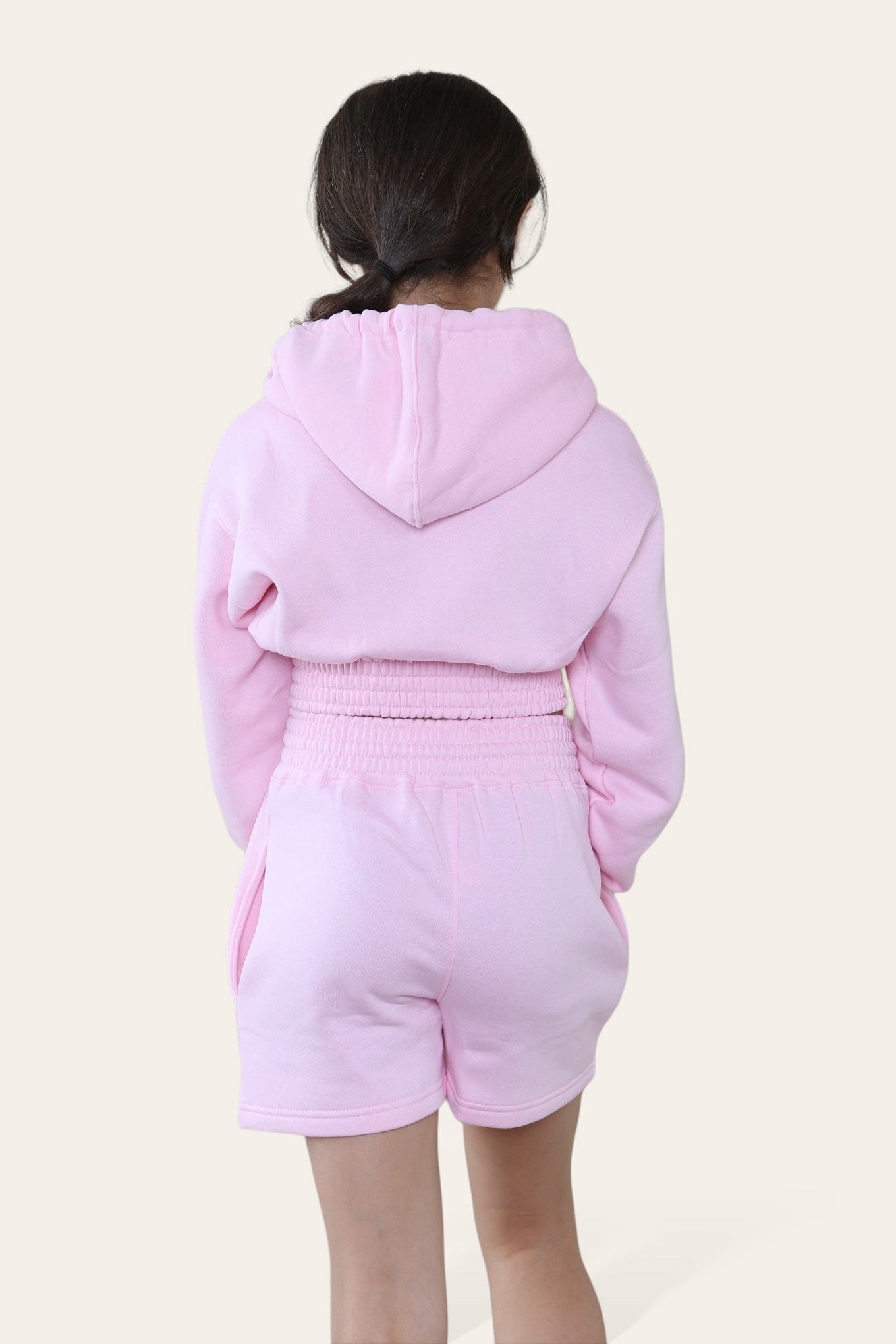 Kids Cropped Zip Up Hoodie & Shorts Fleece Co-ord - Rylee - Storm Desire