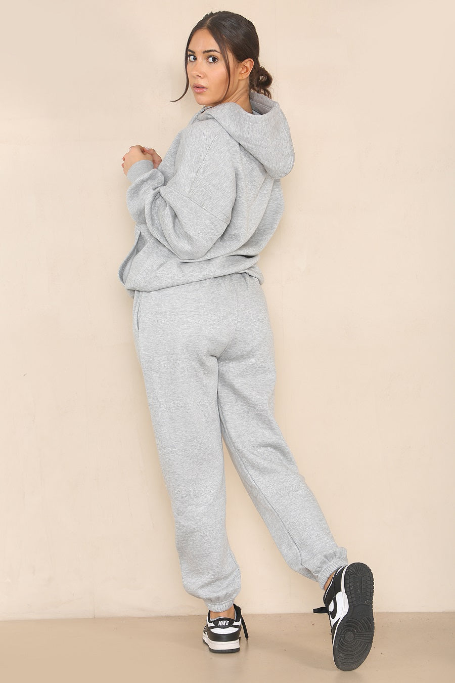 Grey Embroidered Los Angeles Sweatshirt & Jogger Set - Teresa - Storm Desire