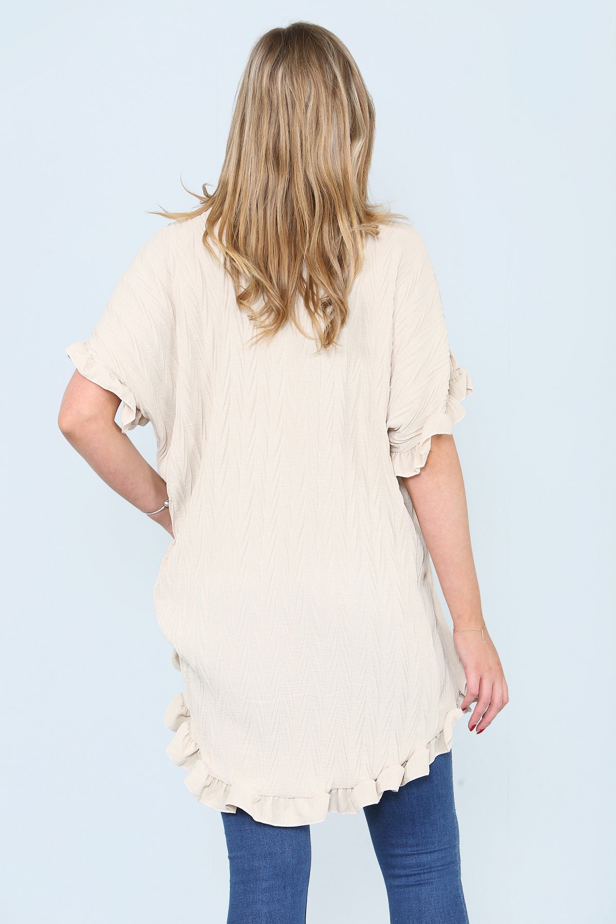Stone Frill Detail Oversize Shirt - Miranda - Storm Desire
