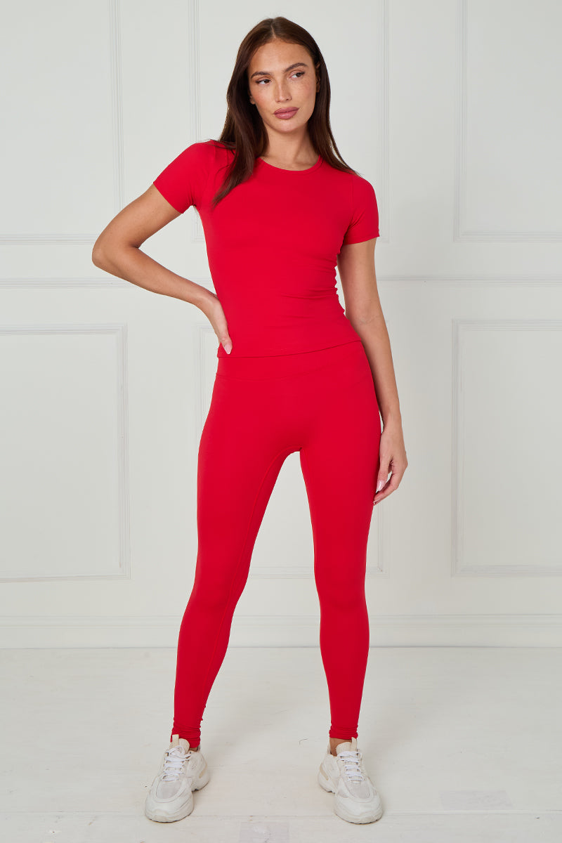 Athleisure T-shirt And Leggings Set - Oakley