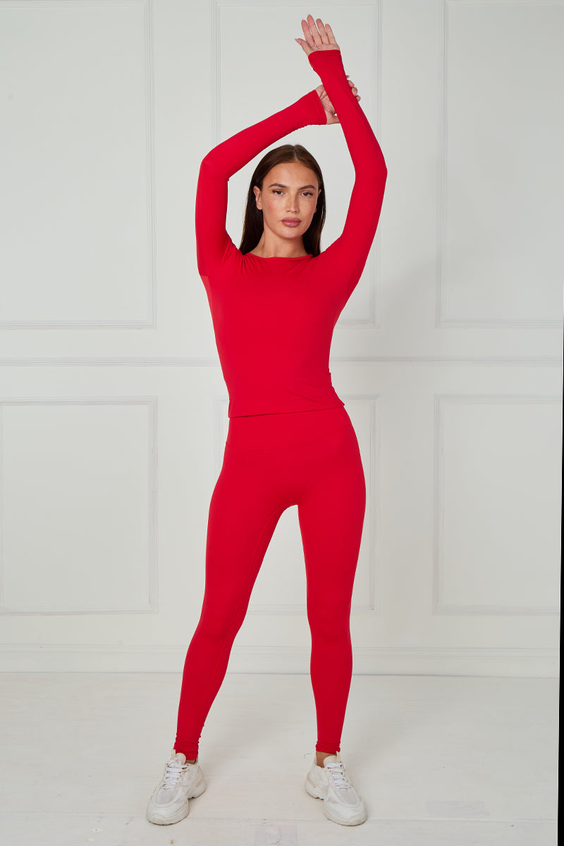 Full Sleeve Athleisure T-shirt And Leggings Set - Lauren