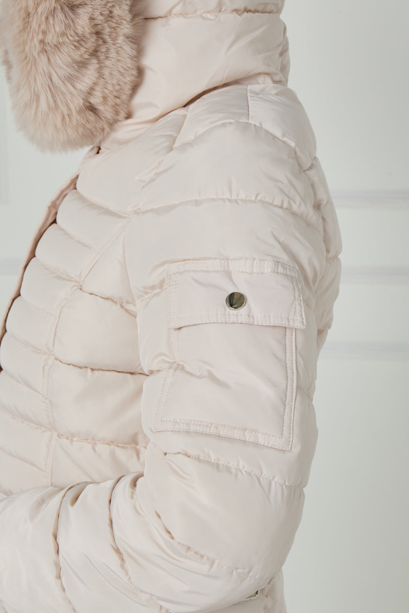 New Padded Faux Fur Hood Puffer Jacket - Giovanna