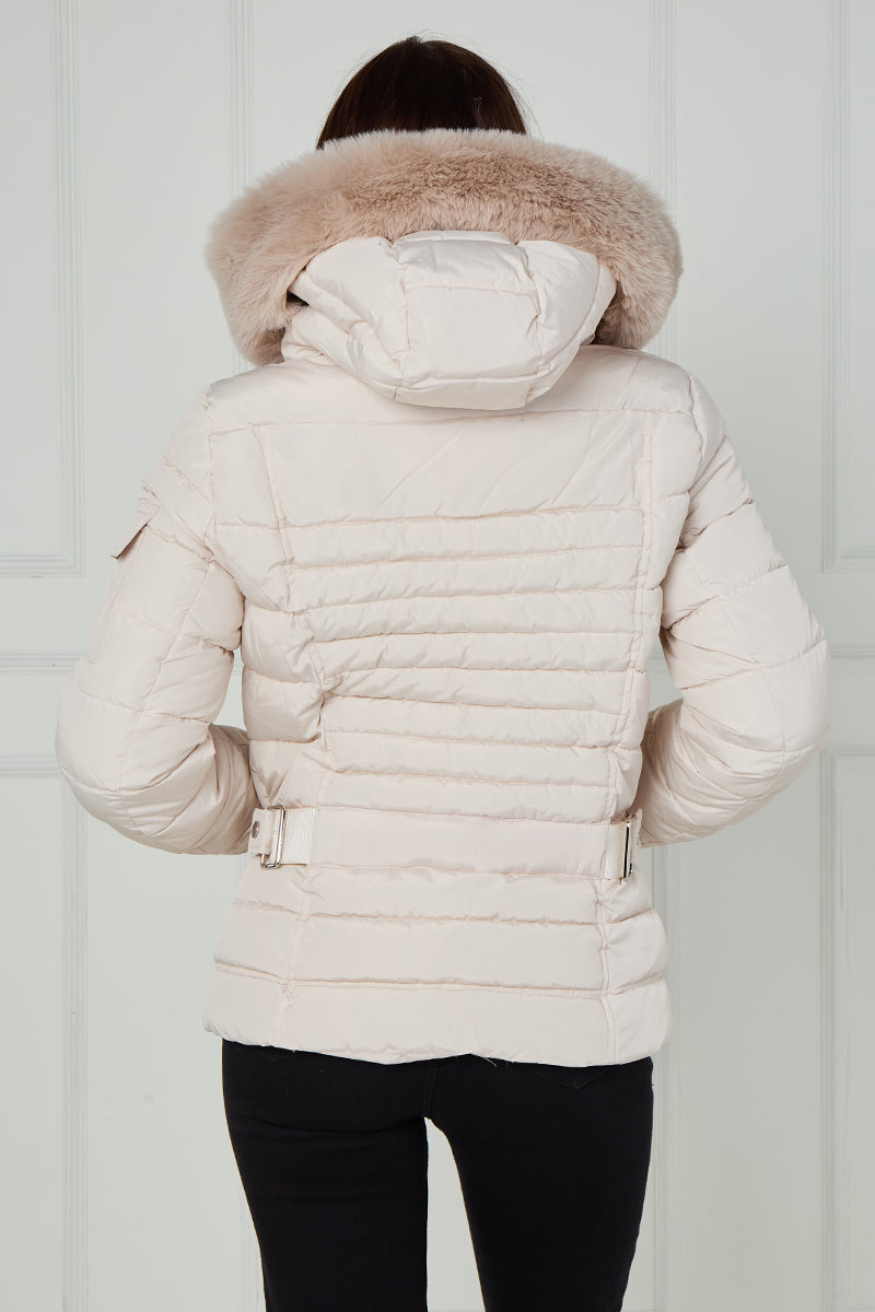 New Padded Faux Fur Hood Puffer Jacket - Giovanna