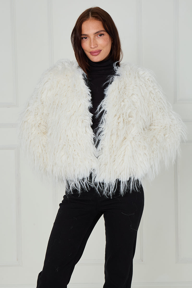Long Hair Shaggy Fur Coat - Naya