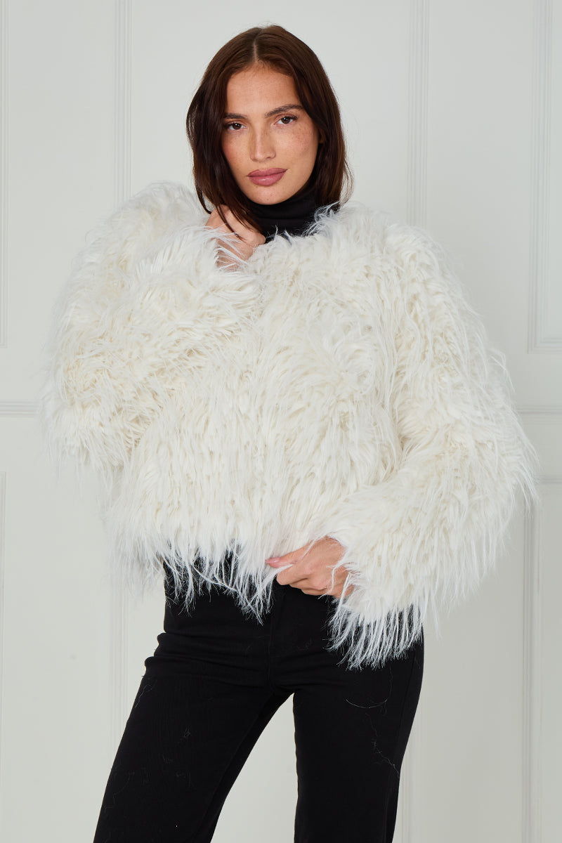 Long Hair Shaggy Fur Coat - Naya