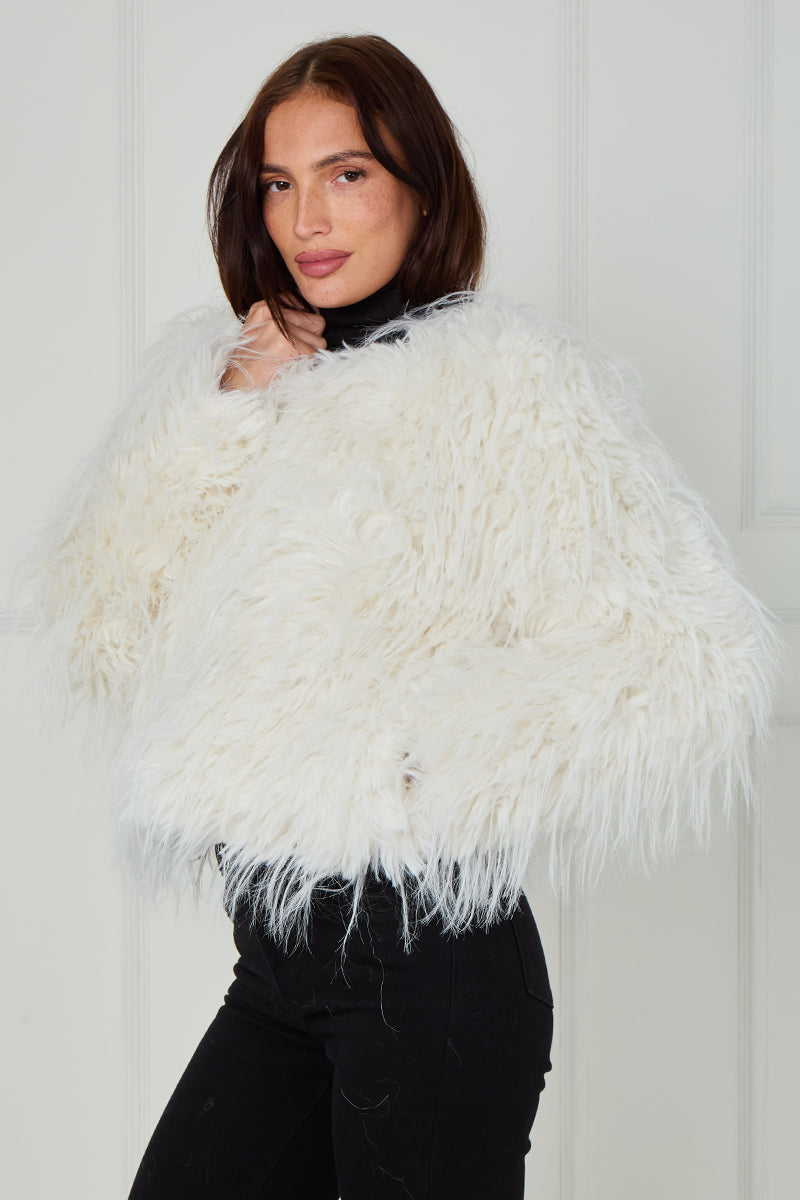 Long Hair Shaggy Fur Coat - Naya