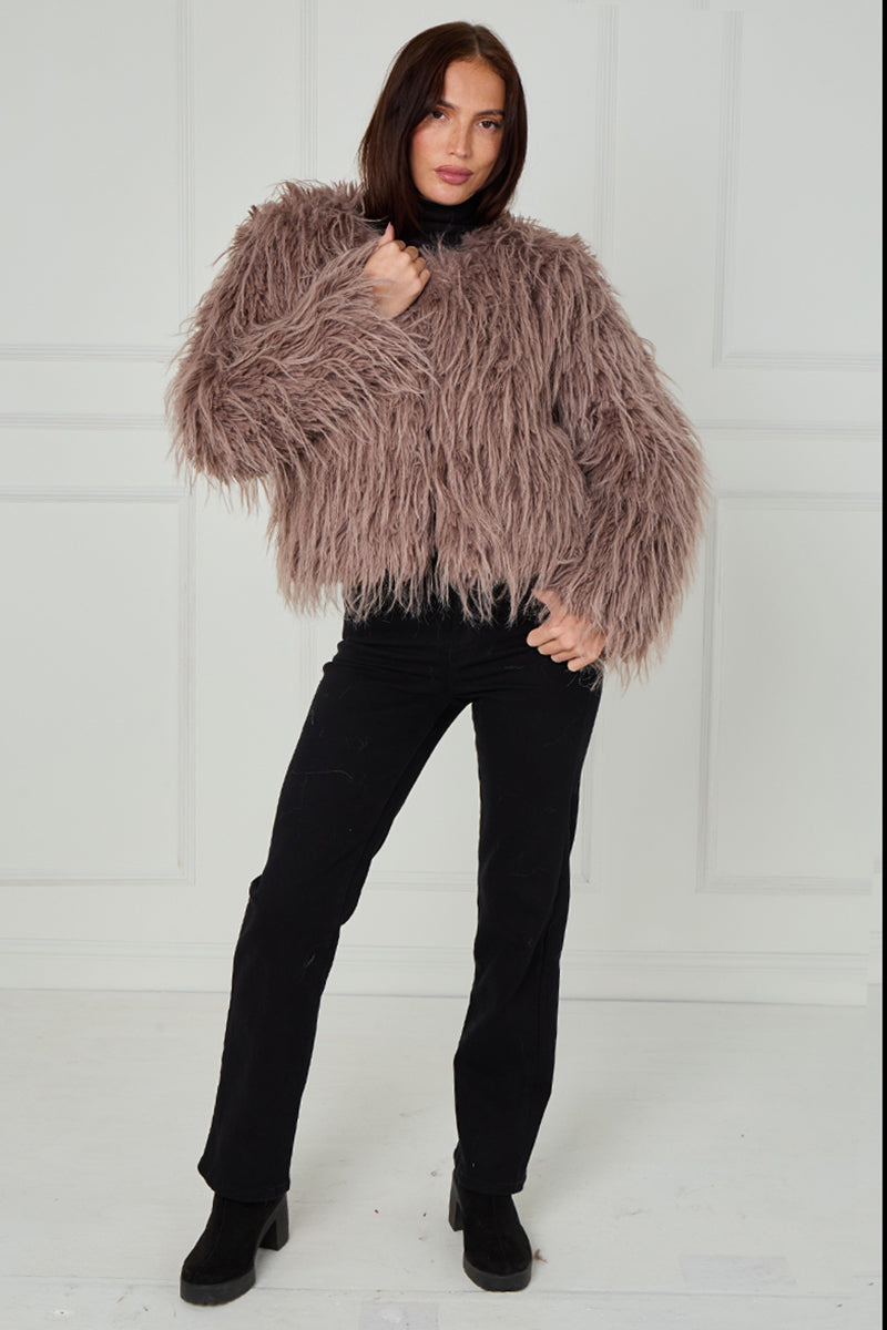 Long Hair Shaggy Fur Coat - Naya