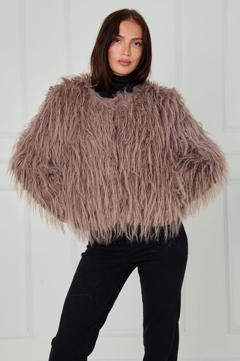 Long Hair Shaggy Fur Coat - Naya