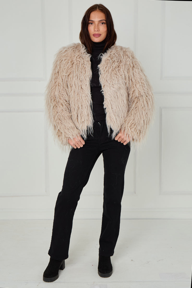 Long Hair Shaggy Fur Coat - Naya