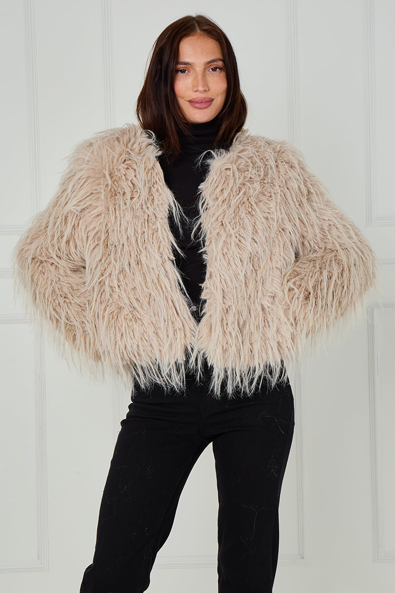 Long Hair Shaggy Fur Coat - Naya