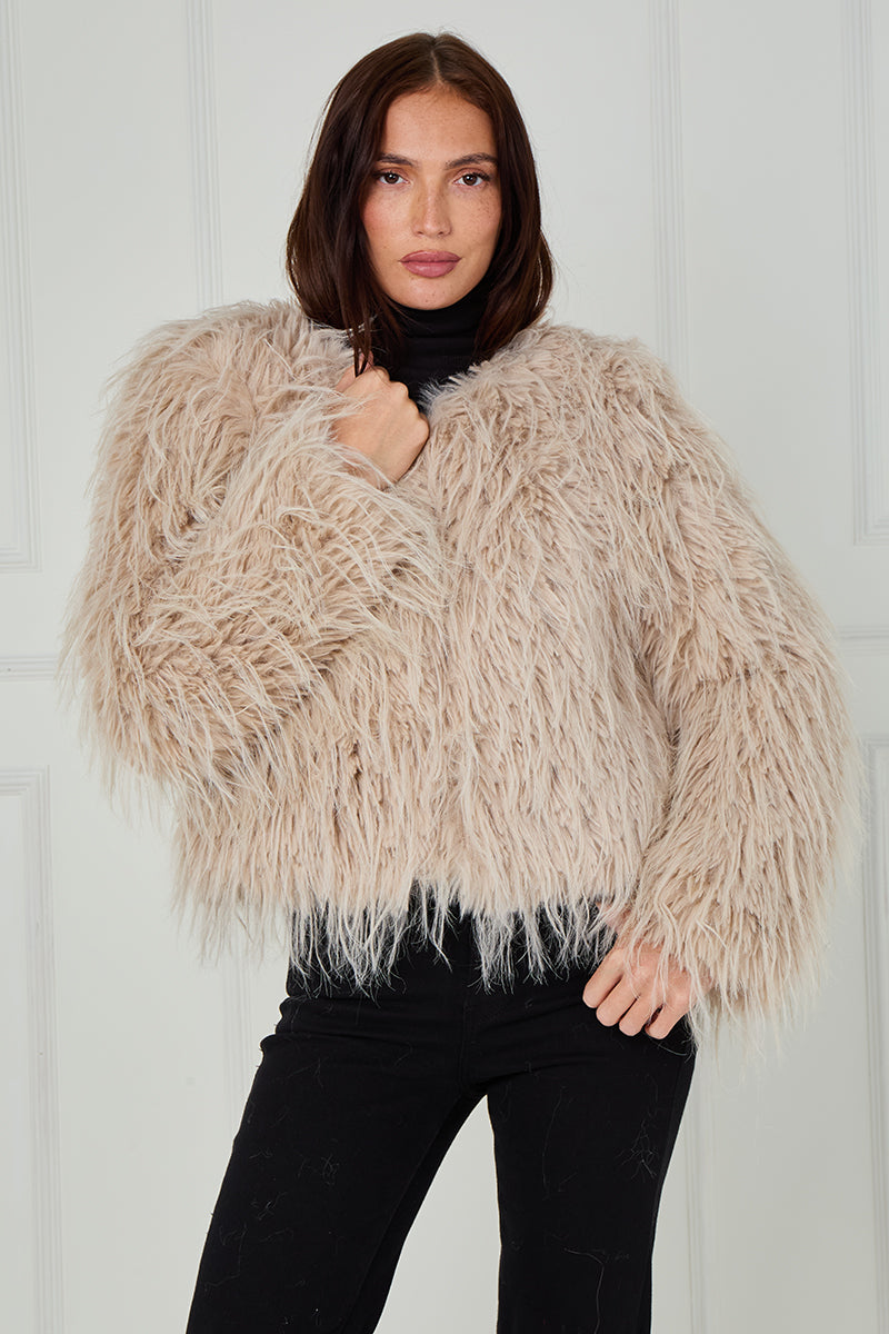 Long Hair Shaggy Fur Coat - Naya