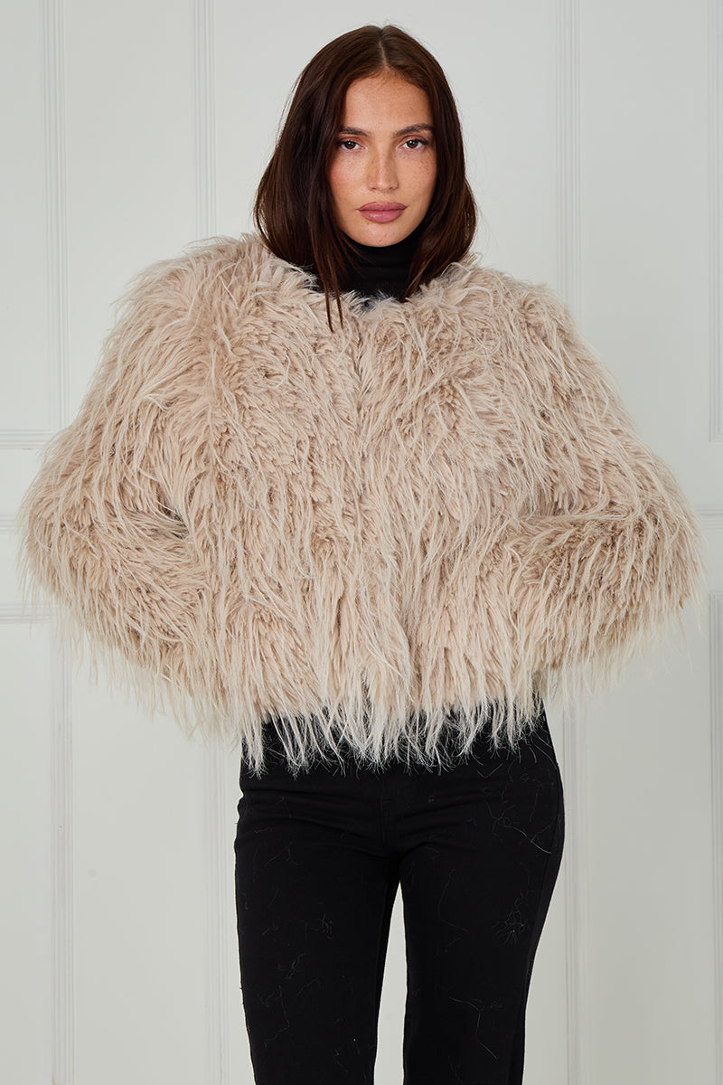 Long Hair Shaggy Fur Coat - Naya