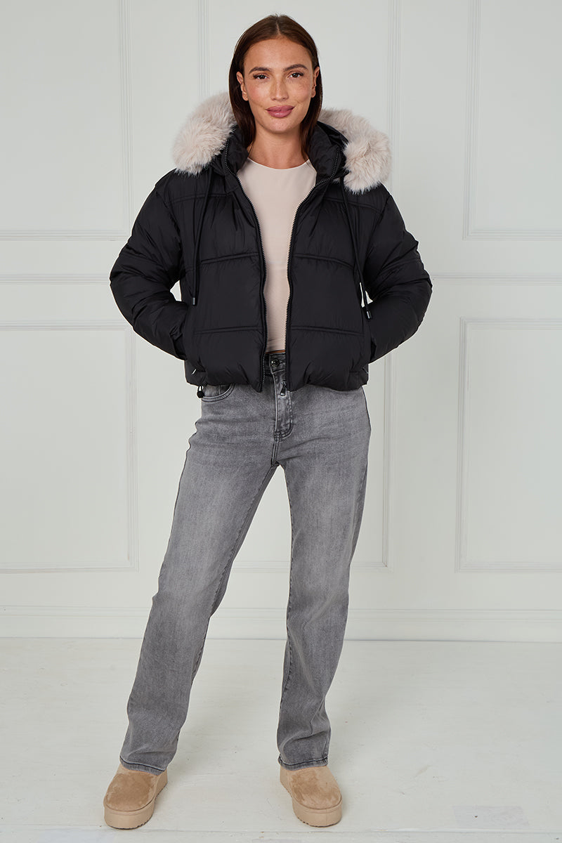 Faux Fur Hood Puffer Jacket - Ensley