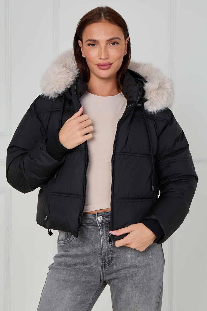 Faux Fur Hood Puffer Jacket - Ensley