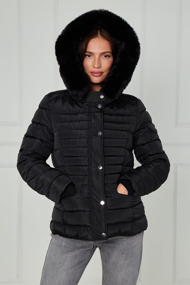 New Padded Faux Fur Hood Puffer Jacket - Giovanna