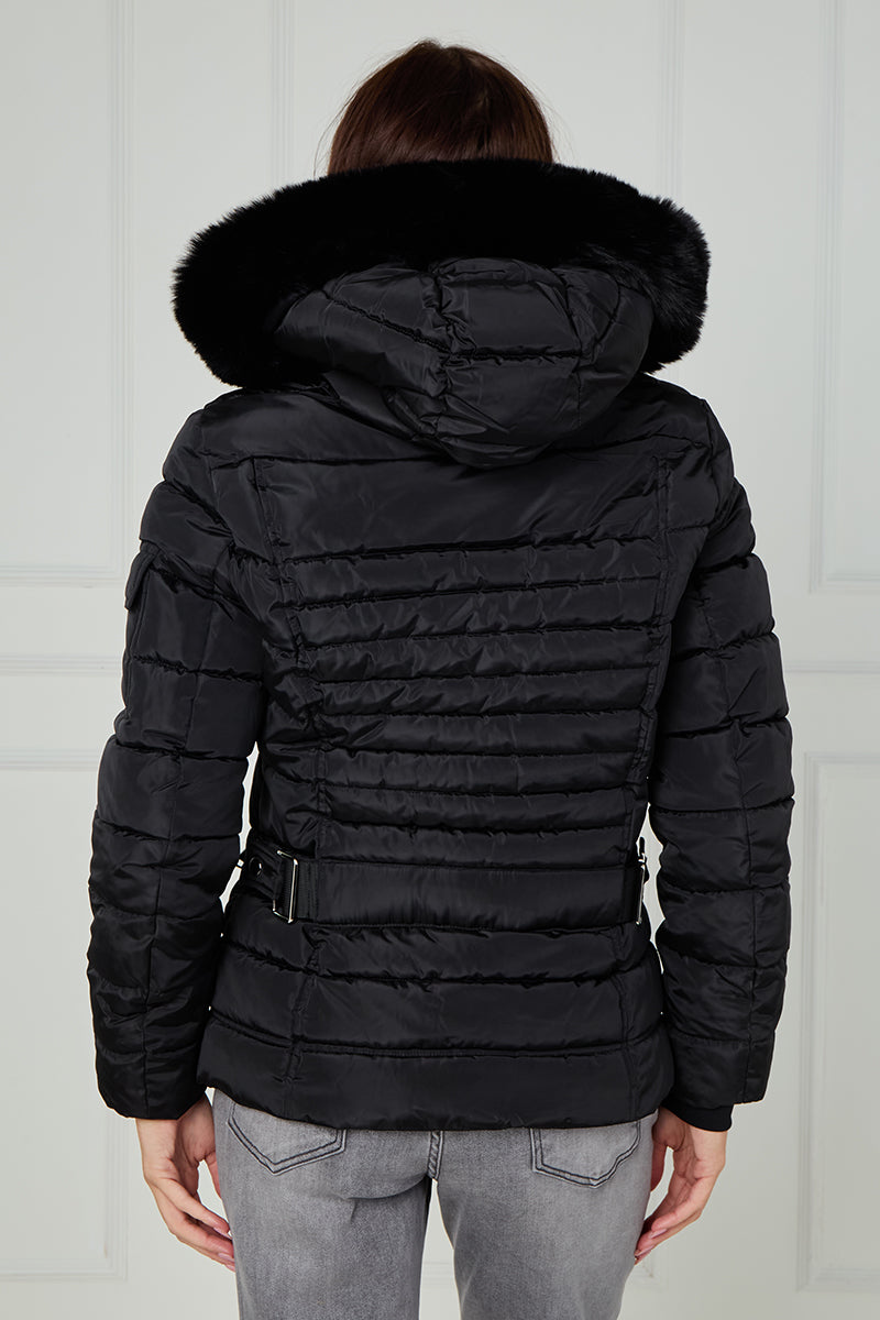 New Padded Faux Fur Hood Puffer Jacket - Giovanna