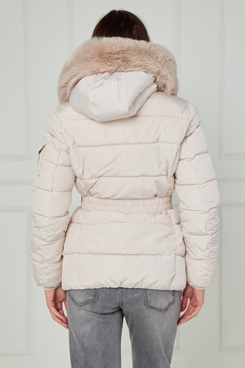 Faux Fur Hood Quilted Puffer Jacket - Novah