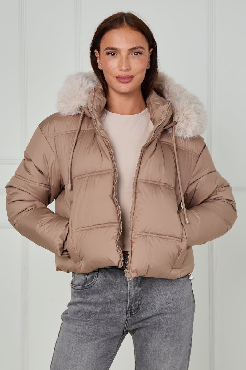 Faux Fur Hood Puffer Jacket - Ensley