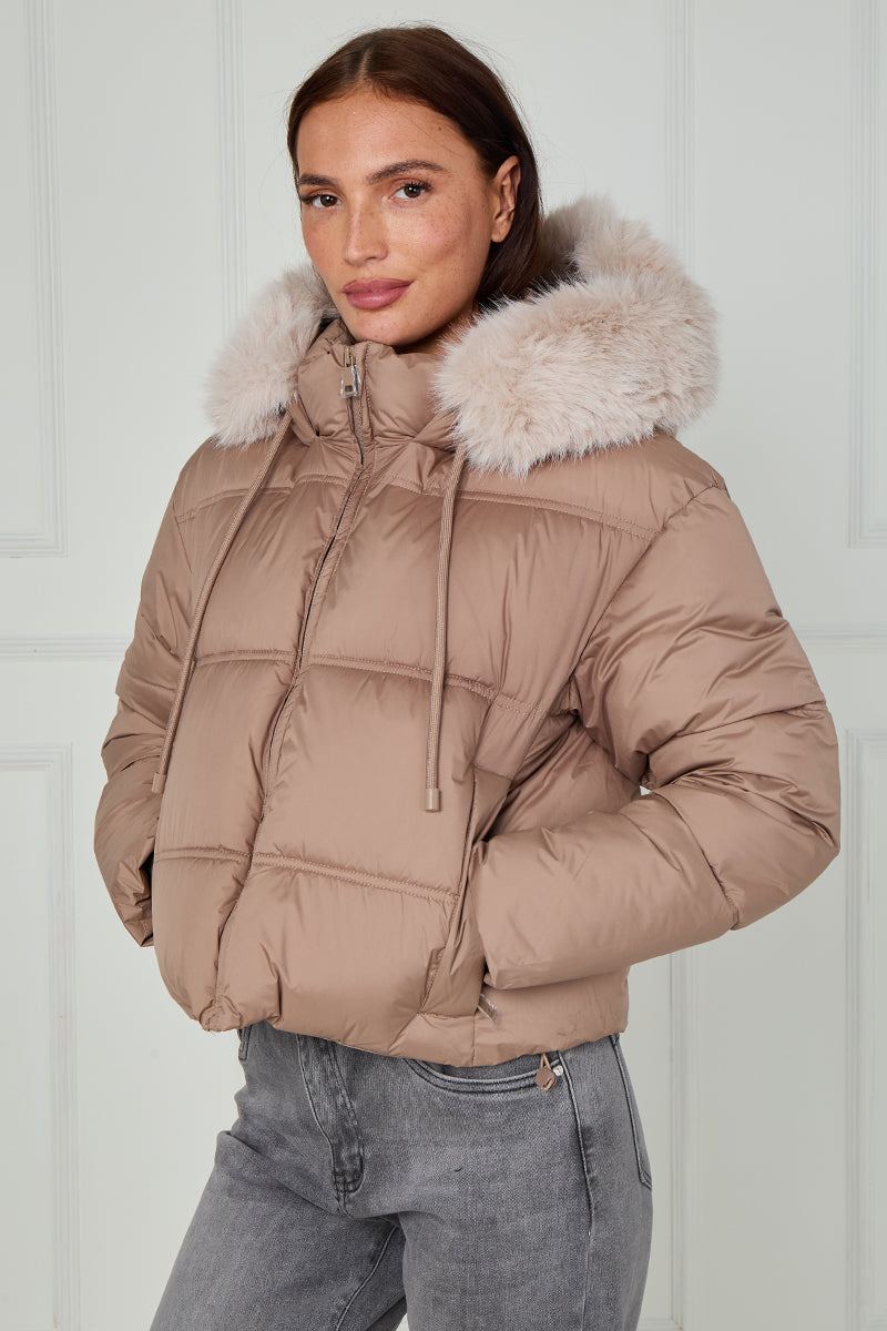 Faux Fur Hood Puffer Jacket - Ensley