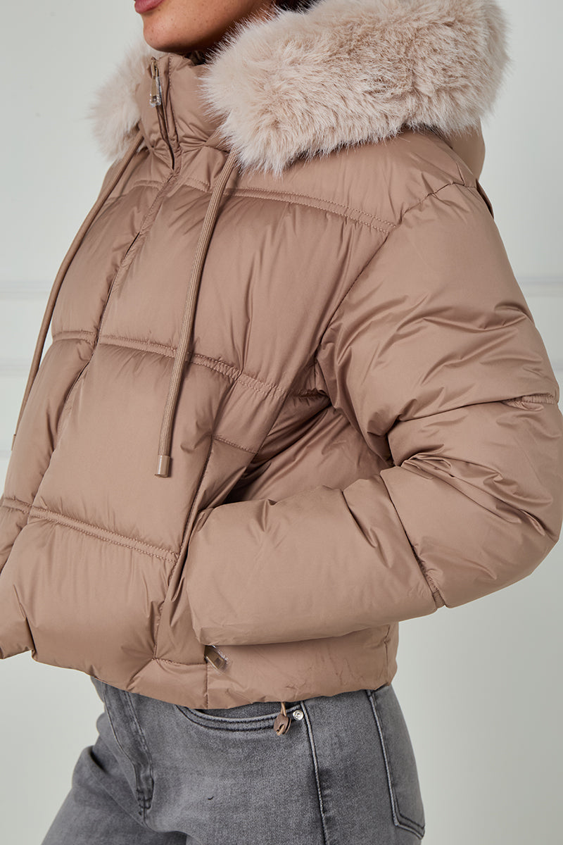 Faux Fur Hood Puffer Jacket - Ensley