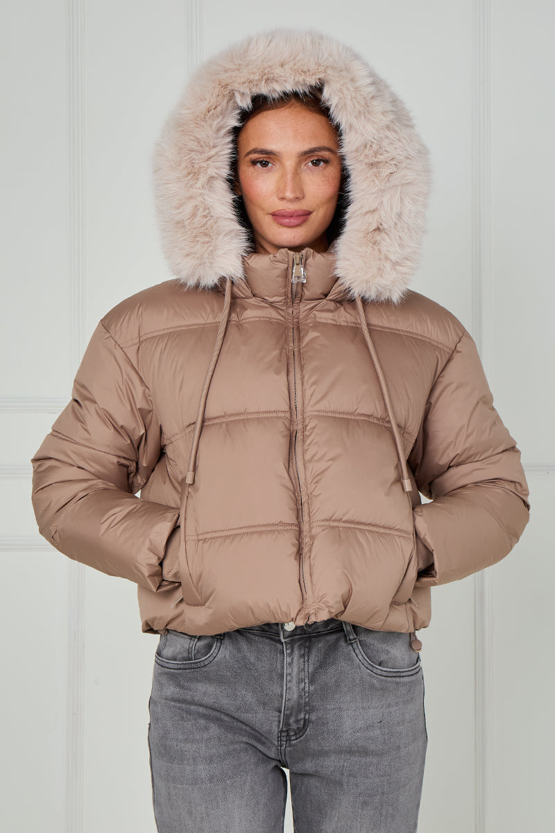 Faux Fur Hood Puffer Jacket - Ensley