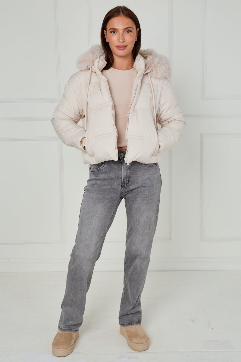 Faux Fur Hood Puffer Jacket - Ensley