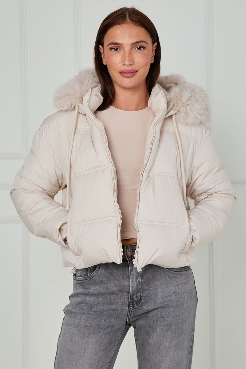 Faux Fur Hood Puffer Jacket - Ensley