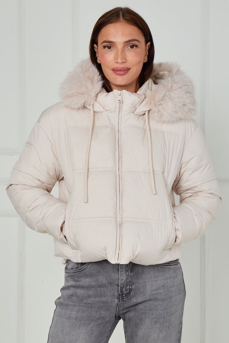 Faux Fur Hood Puffer Jacket - Ensley