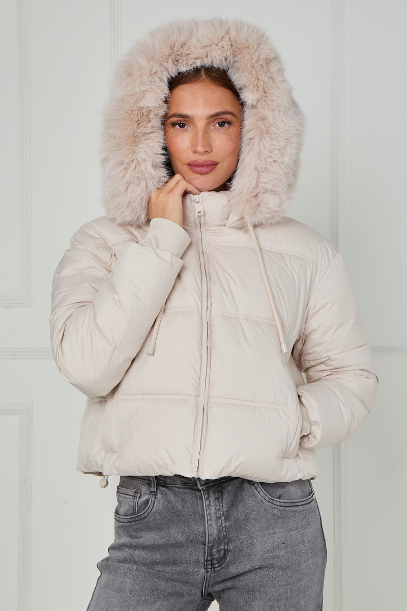 Faux Fur Hood Puffer Jacket - Ensley