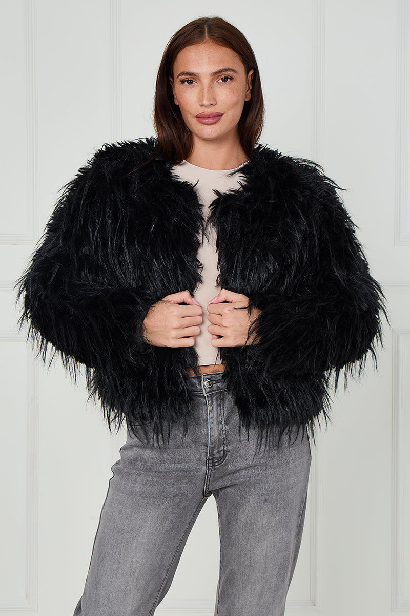 Long Hair Shaggy Fur Coat - Naya