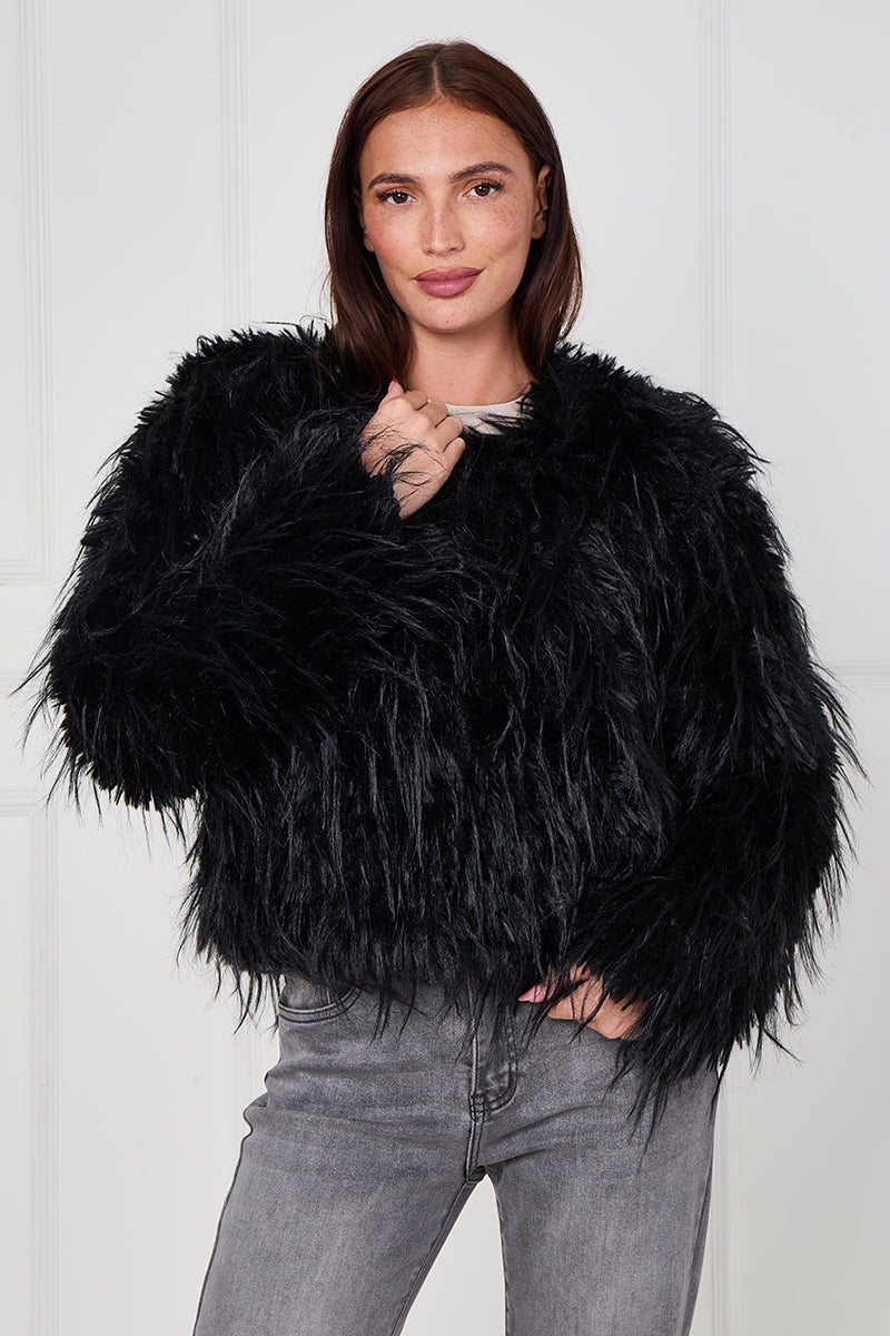 Long Hair Shaggy Fur Coat - Naya