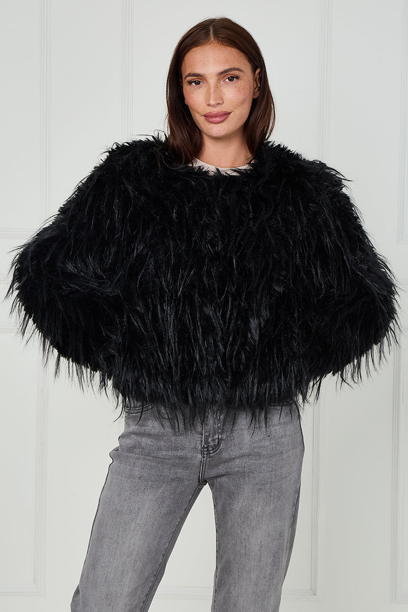 Long Hair Shaggy Fur Coat - Naya